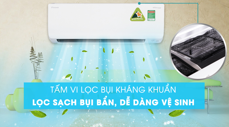 Tấm vi lọc bụi - Điều hòa 2 chiều Daikin Inverter 8500 BTU FTHF25RAVMV