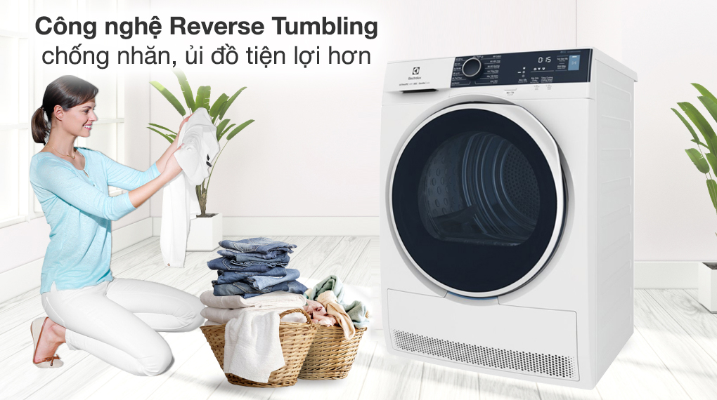 Máy sấy bơm nhiệt Electrolux 8 kg EDH804H5WB