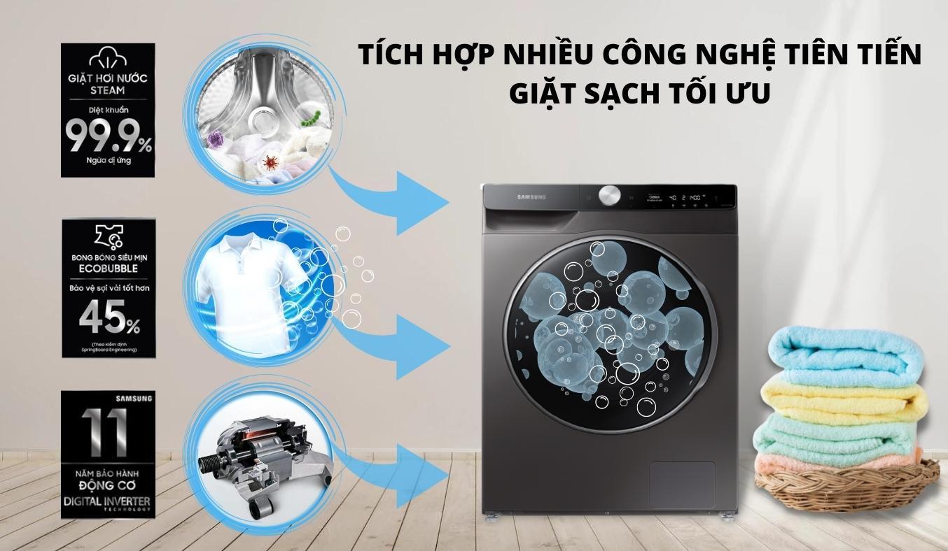 Máy giặt sấy Samsung 12 kg Inverter WD12TP34DSX