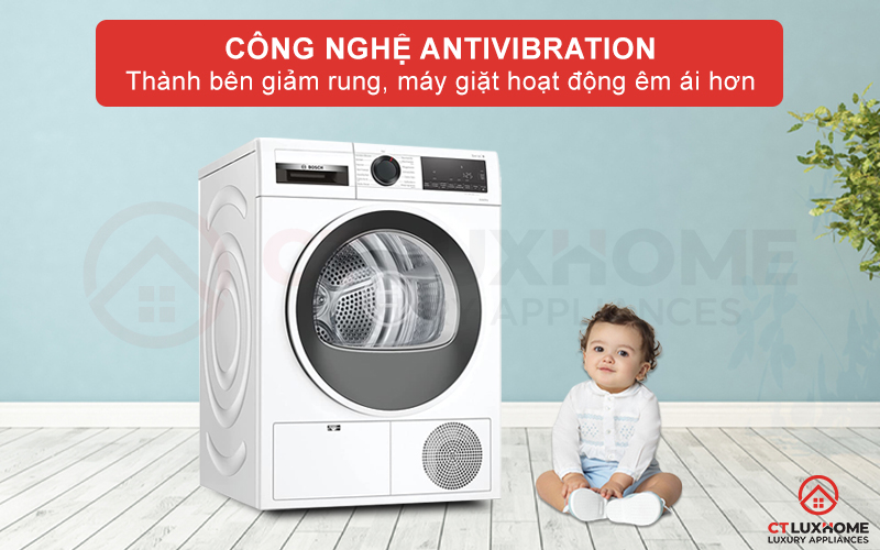 Máy sấy bơm nhiệt Bosch 9 kg WQG241000