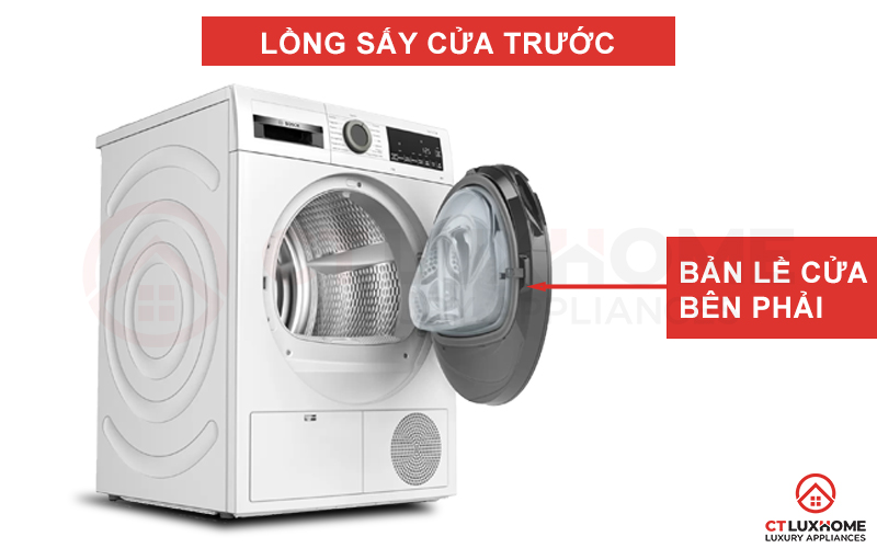 Máy sấy bơm nhiệt Bosch 9 kg WQG241000