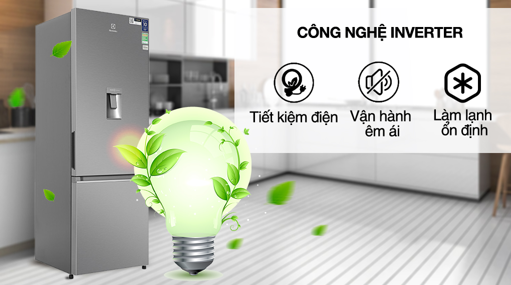 Tủ lạnh Electrolux Inverter 335 Lít EBB3742K-A