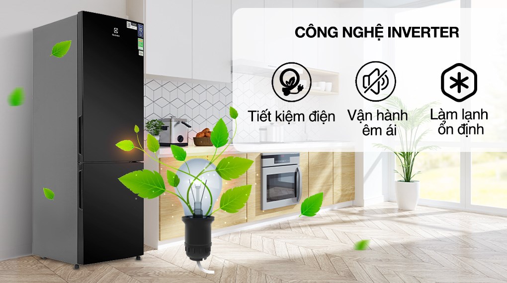 Tủ lạnh Electrolux Inverter 253 Lít EBB2802K-H