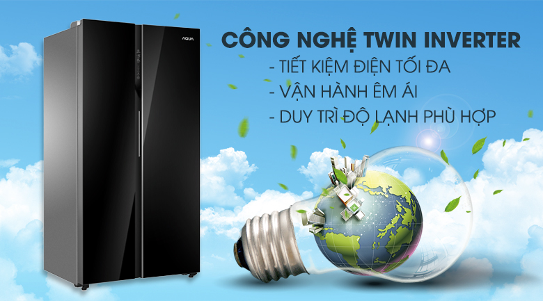 Tủ lạnh Aqua Inverter 576 lít AQR-IG696FS