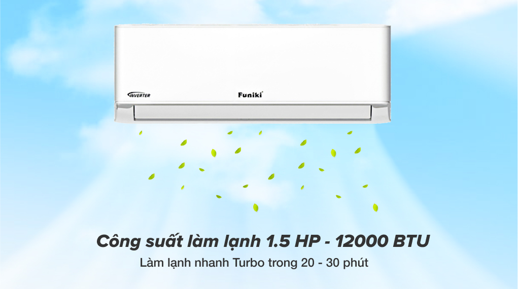 Điều hòa Funiki Inverter 12000 BTU 1 chiều HSIC12TMU gas R-32