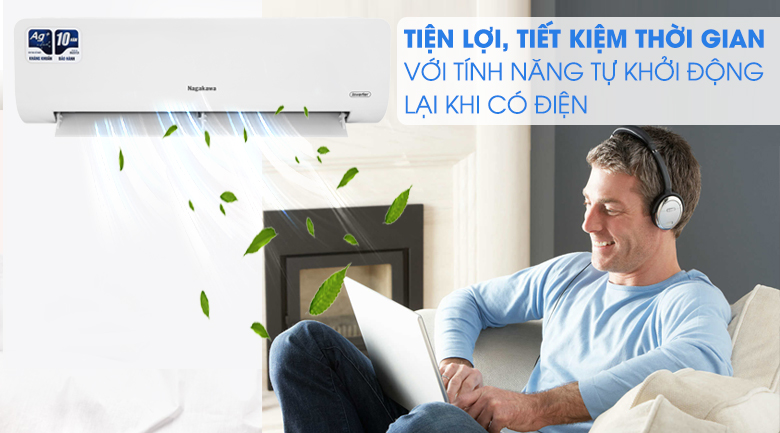 Điều hòa Nagakawa Inverter 9000 BTU 1 chiều NIS-C09R2H12 gas R-32