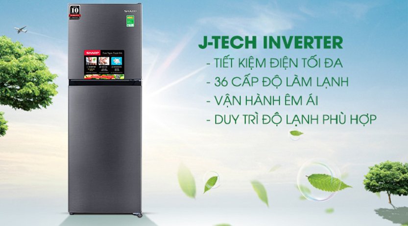 Tủ lạnh Sharp Inverter 197 lít SJ-X215V-SL